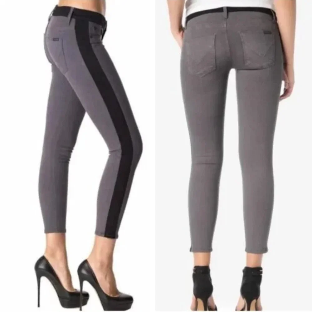Hudson jeans LeeLoo super skinny crop black stripe jeans 28 - Picture 4 of 9